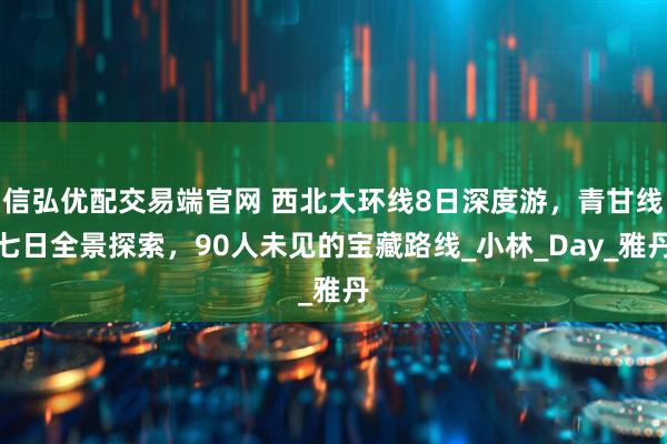信弘优配交易端官网 西北大环线8日深度游，青甘线七日全景探索，90人未见的宝藏路线_小林_Day_雅丹
